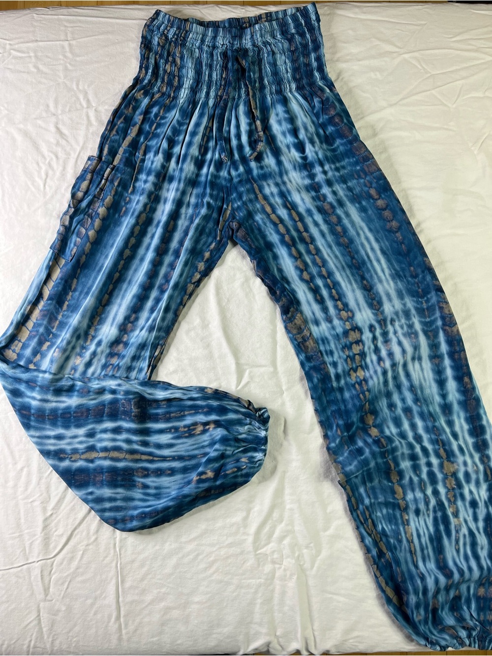 Women's Blue Tie-Dye Lightweight Lounge Pants